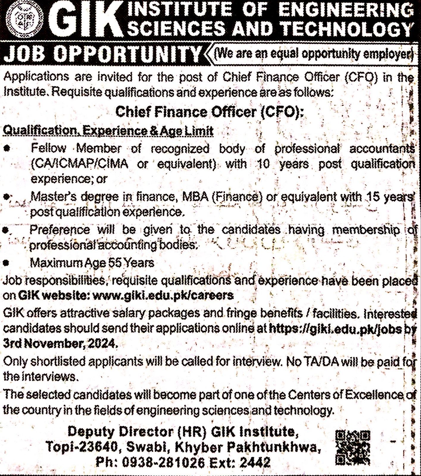 Chief Finance Officer(CFO)